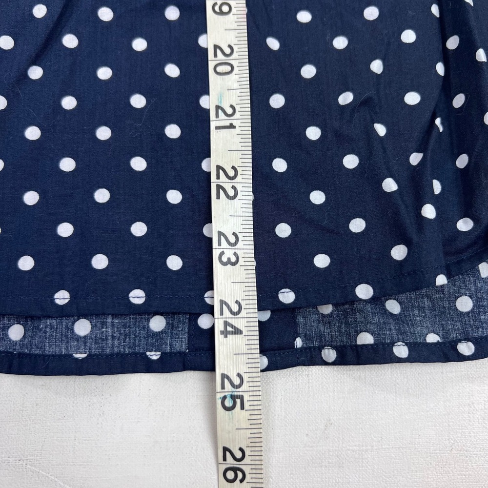 Chaps Womens Petite Polka Dot Button Down Shirt Long Sleeve Size MP Blue White‎ - Picture 7 of 9